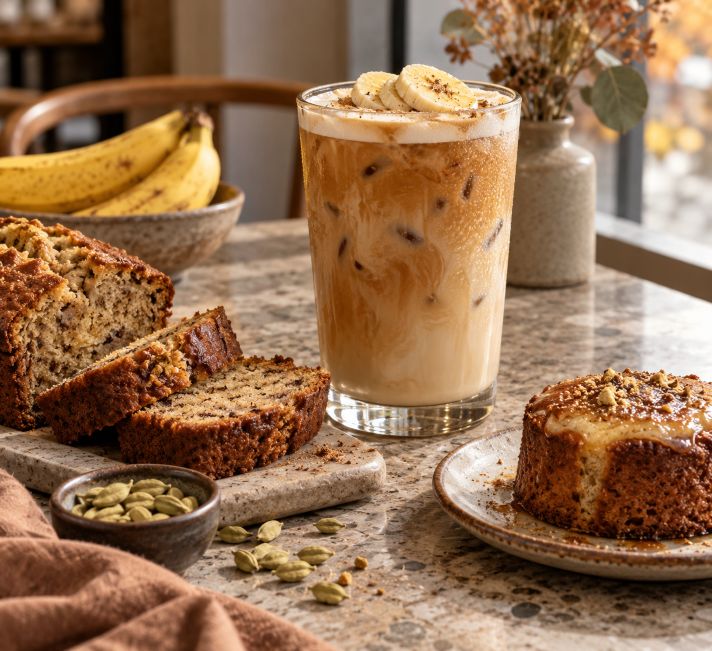 banana-inspired iced latte